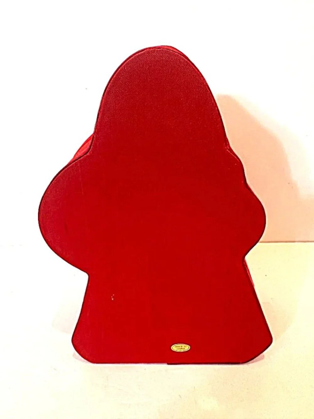Vintage MCM Christmas Santa Sequin & Beaded Red Satin Gift Keepsake Trinket Box